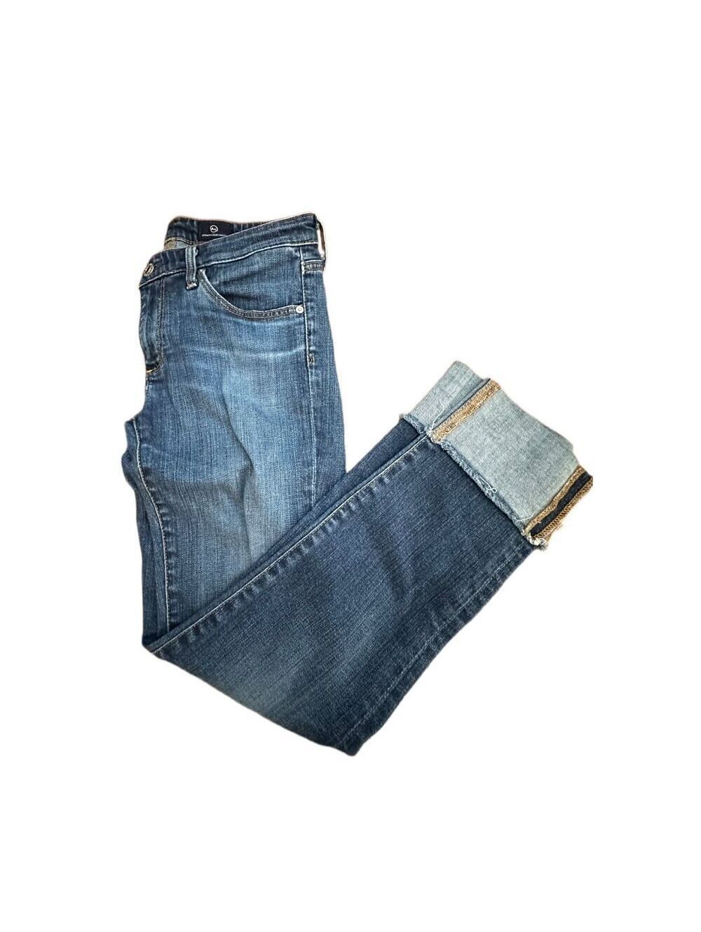 Adriano Goldschmied Stevie Cuffed Slim Straight Jeans Sz 26